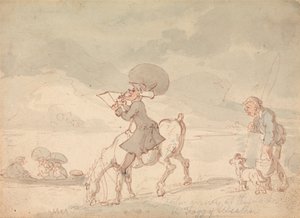 Dr. Syntax schetst het meer door Thomas Rowlandson